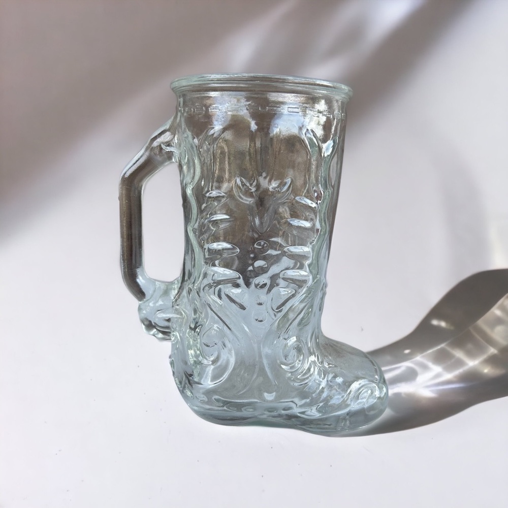 Glass Cowboy Boot Mug